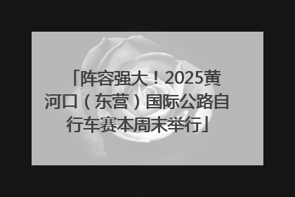 阵容强大！2025黄河口（东营）国际公路自行车赛本周末举行